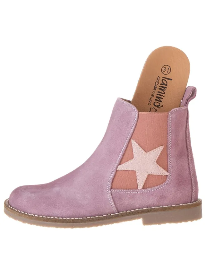 Leder-Chelsea-Boots in Rosa>lamino Online