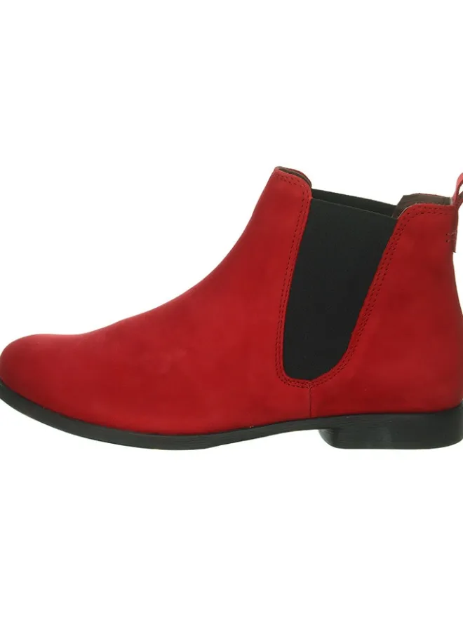 Think! Stiefeletten^Leder-Chelsea-Boots in Rot