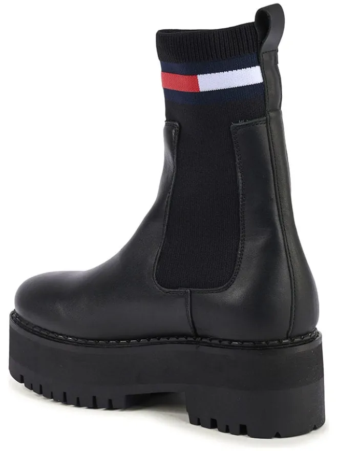 Leder-Chelsea-Boots in Schwarz>Tommy Hilfiger Shoes Outlet