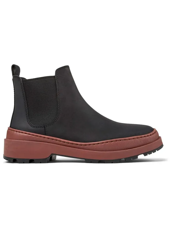 Camper Stiefeletten^Leder-Chelsea-Boots in Schwarz/ Hellbraun