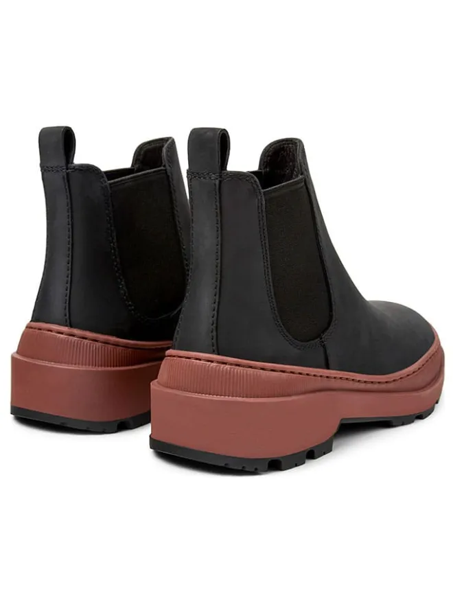 Camper Stiefeletten^Leder-Chelsea-Boots in Schwarz/ Hellbraun