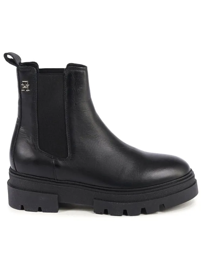 Tommy Hilfiger Shoes Stiefeletten^Leder-Chelsea-Boots in Schwarz