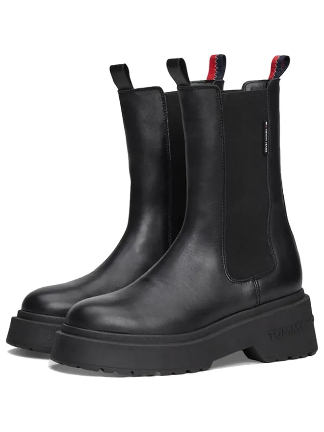 Tommy Hilfiger Shoes Stiefeletten^Leder-Chelsea-Boots in Schwarz
