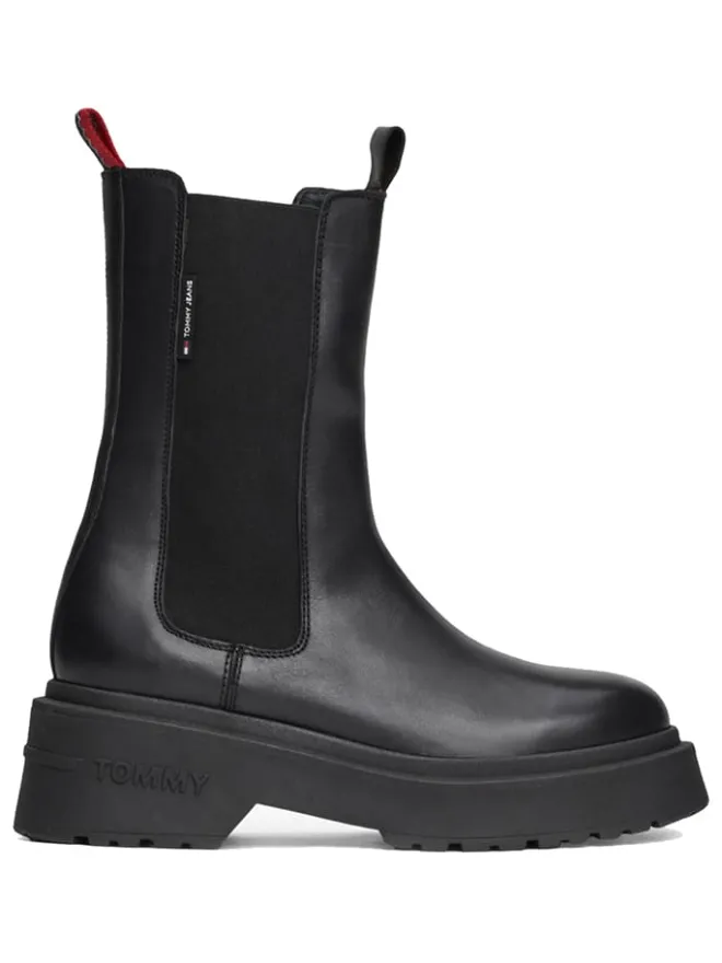 Tommy Hilfiger Shoes Stiefeletten^Leder-Chelsea-Boots in Schwarz