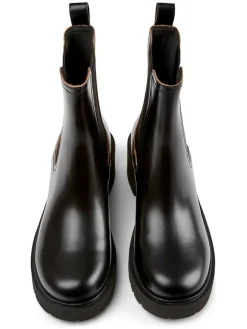 Leder-Chelsea-Boots in Schwarz><noscript><img width=