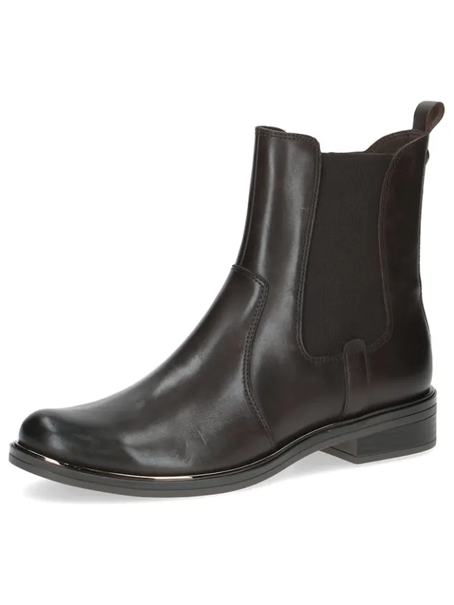 Caprice Stiefeletten^Leder-Chelsea-Boots in Schwarz