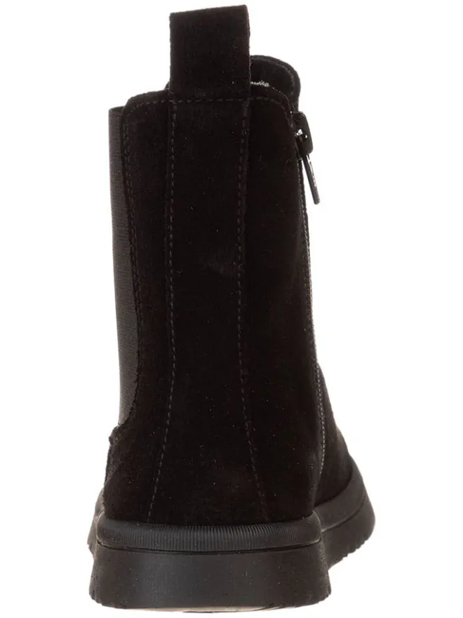 Leder-Chelsea-Boots in Schwarz>lamino Discount