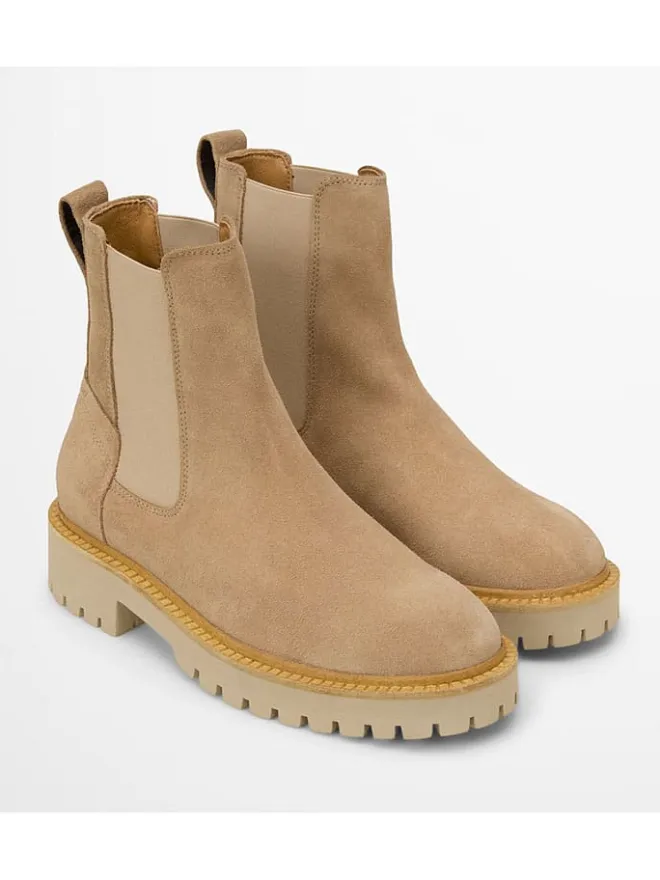 Marc O'Polo Shoes Stiefeletten^Leder-Chelsea-Boots "Phia" in Beige