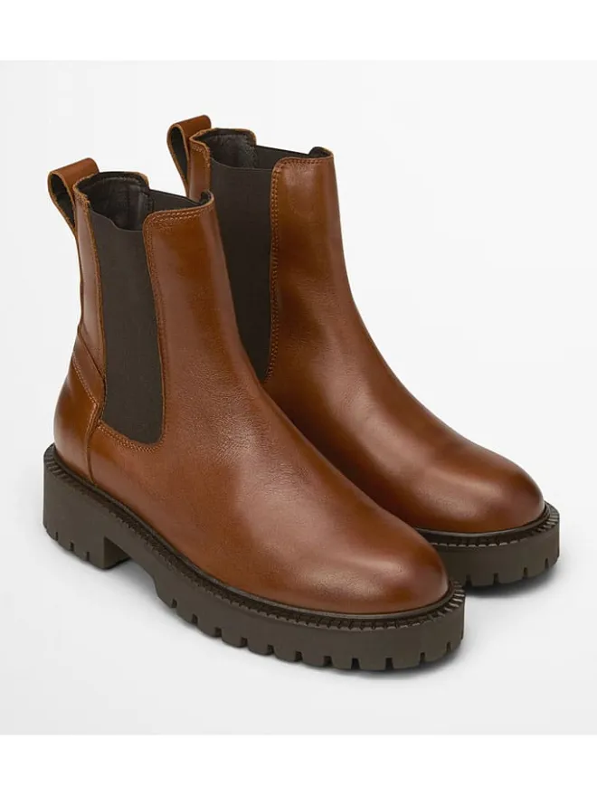 Leder-Chelsea-Boots "Phia" in Hellbraun>Marc O'Polo Shoes New
