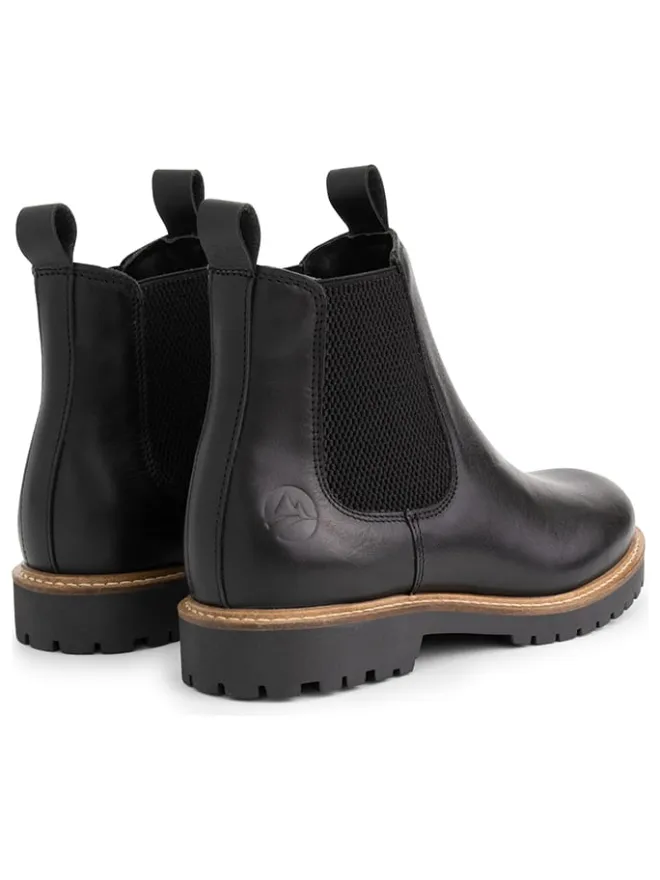 Leder-Chelsea-Boots "Rosseland" in Schwarz>TRAVELIN' Discount