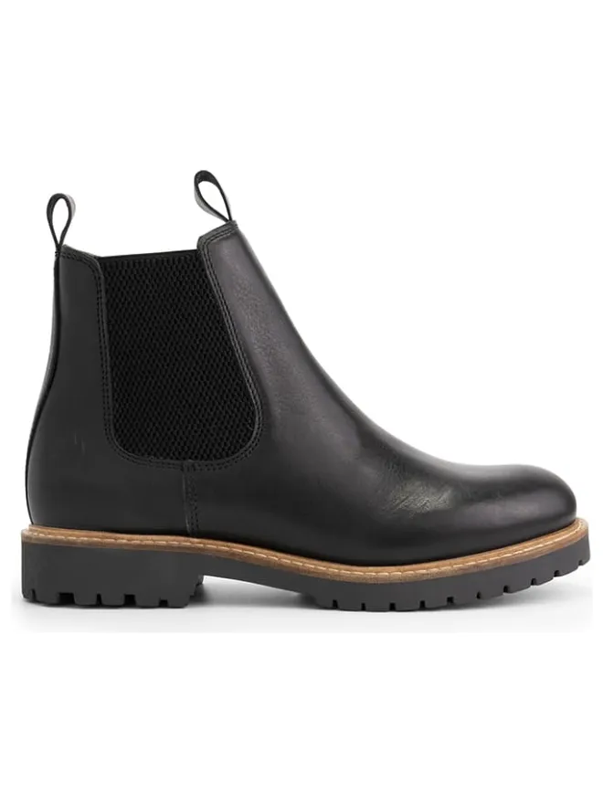 Leder-Chelsea-Boots "Rosseland" in Schwarz>TRAVELIN' Discount