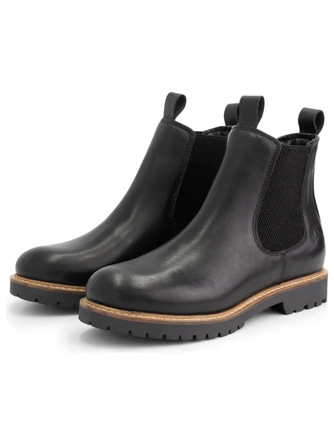 Leder-Chelsea-Boots "Rosseland" in Schwarz>TRAVELIN' Discount