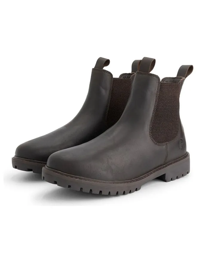 Leder-Chelsea-Boots "Sandnes" in Braun>TRAVELIN' Online