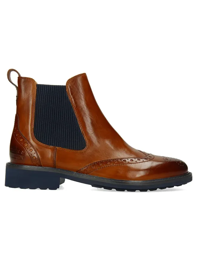 MELVIN & HAMILTON Stiefeletten^Leder-Chelsea-Boots "Selina 29" in Braun/ Dunkelblau