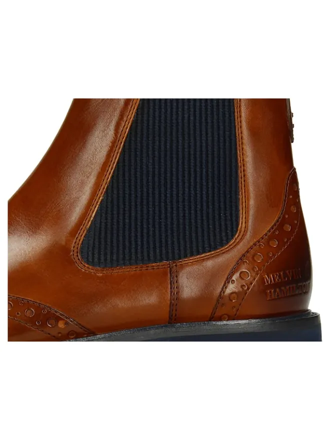 MELVIN & HAMILTON Stiefeletten^Leder-Chelsea-Boots "Selina 29" in Braun/ Dunkelblau
