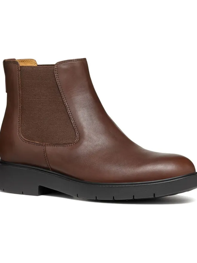 Leder-Chelsea-Boots "Spherica" in Hellbraun>Geox New