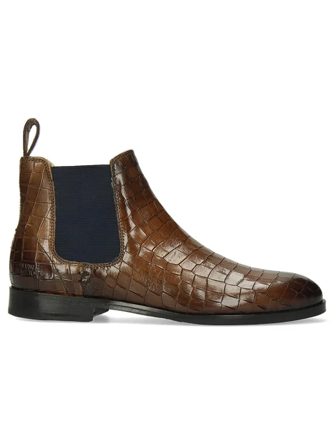 Leder-Chelsea-Boots "Susan 10" in Braun/ Dunkelblau>MELVIN & HAMILTON Outlet