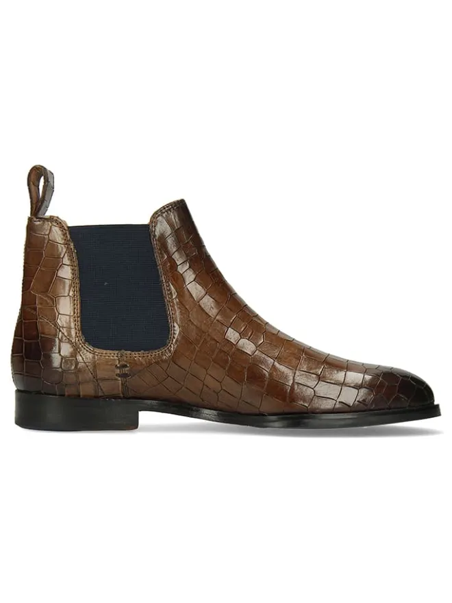 Leder-Chelsea-Boots "Susan 10" in Braun/ Dunkelblau>MELVIN & HAMILTON Outlet