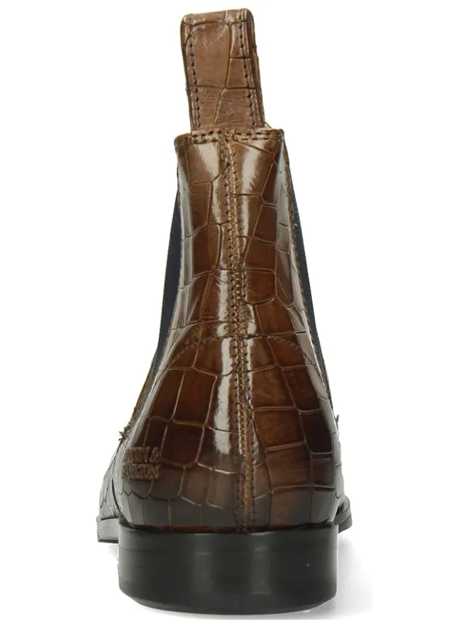Leder-Chelsea-Boots "Susan 10" in Braun/ Dunkelblau>MELVIN & HAMILTON Outlet