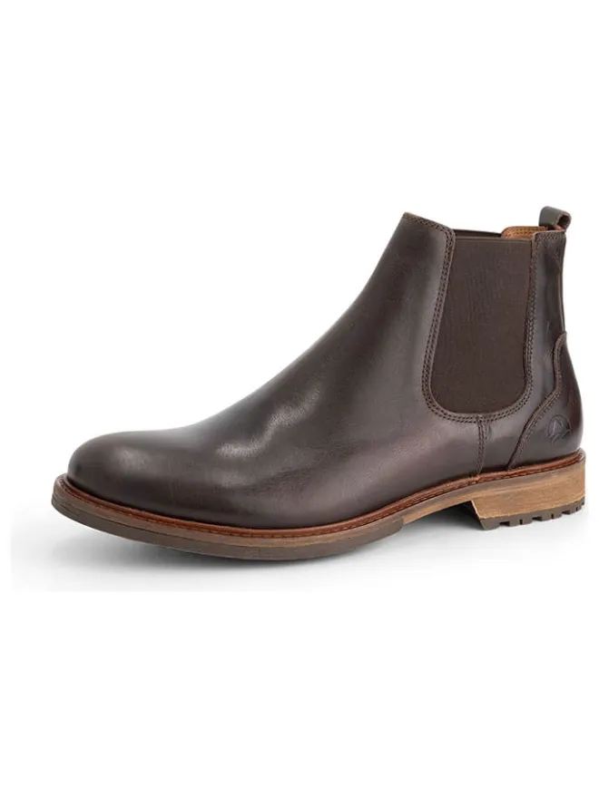 Leder-Chelsea-Boots "Winslow" in Braun>TRAVELIN' Discount