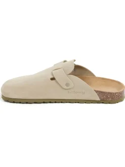 billowy Hausschuhe^Leder-Clogs in Beige