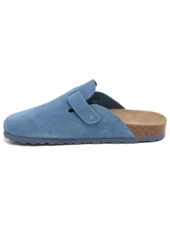 billowy Hausschuhe^Leder-Clogs in Blau