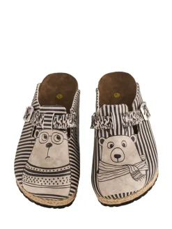 Streetfly Clogs & Pantoletten^Leder-Clogs in Braun/ Bunt