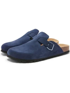 billowy Hausschuhe|Sandalen & Pantoletten^Leder-Clogs in Dunkelblau