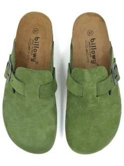 Leder-Clogs in Grün><noscript><img width=