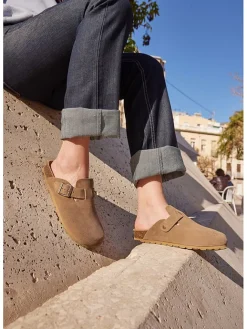 billowy Clogs & Pantoletten^Leder-Clogs in Hellbraun