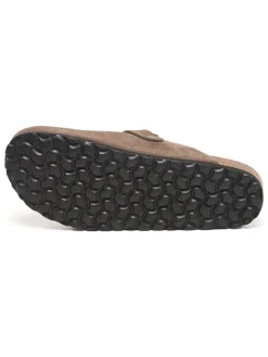Leder-Clogs in Hellbraun><noscript><img width=