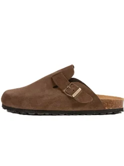 BABUNKERS Family Hausschuhe^Leder-Clogs in Hellbraun