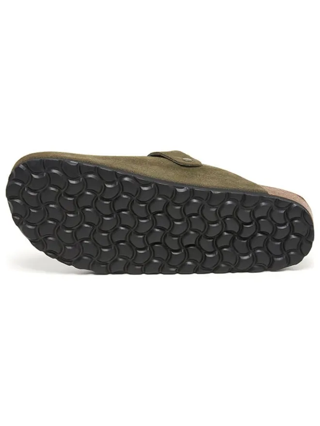 billowy Hausschuhe^Leder-Clogs in Khaki