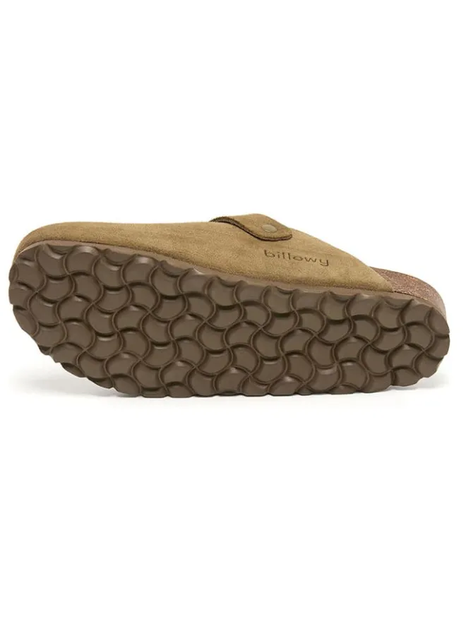 Leder-Clogs in Oliv>billowy