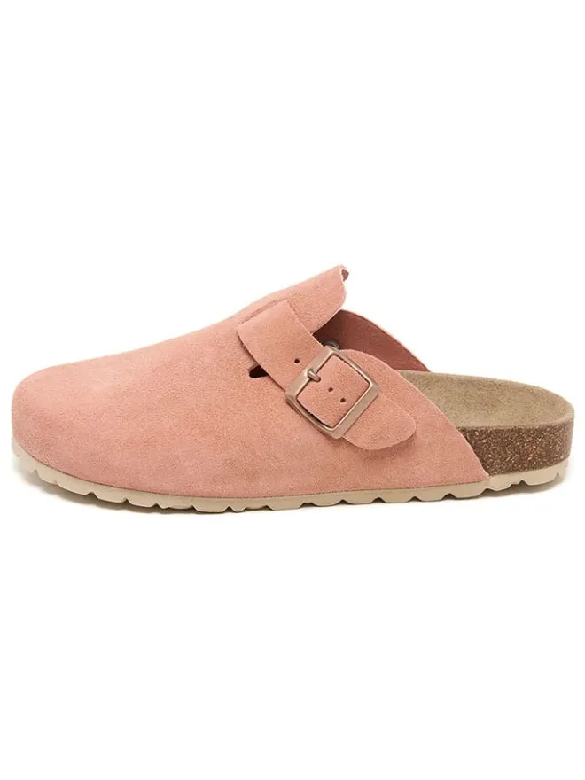 Leder-Clogs in Rosa>billowy Best