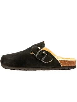 BABUNKERS Family Hausschuhe^Leder-Clogs in Schwarz