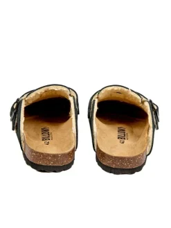 Leder-Clogs in Schwarz><noscript><img width=