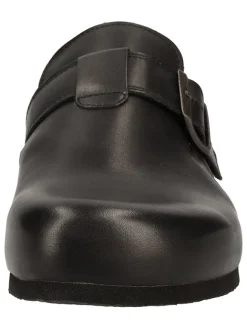 Leder-Clogs in Schwarz><noscript><img width=