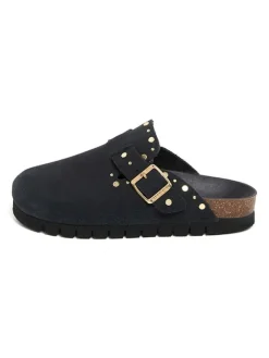 Leder-Clogs in Schwarz>billowy Hot