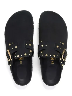 Leder-Clogs in Schwarz><noscript><img width=