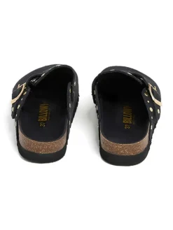 Leder-Clogs in Schwarz><noscript><img width=