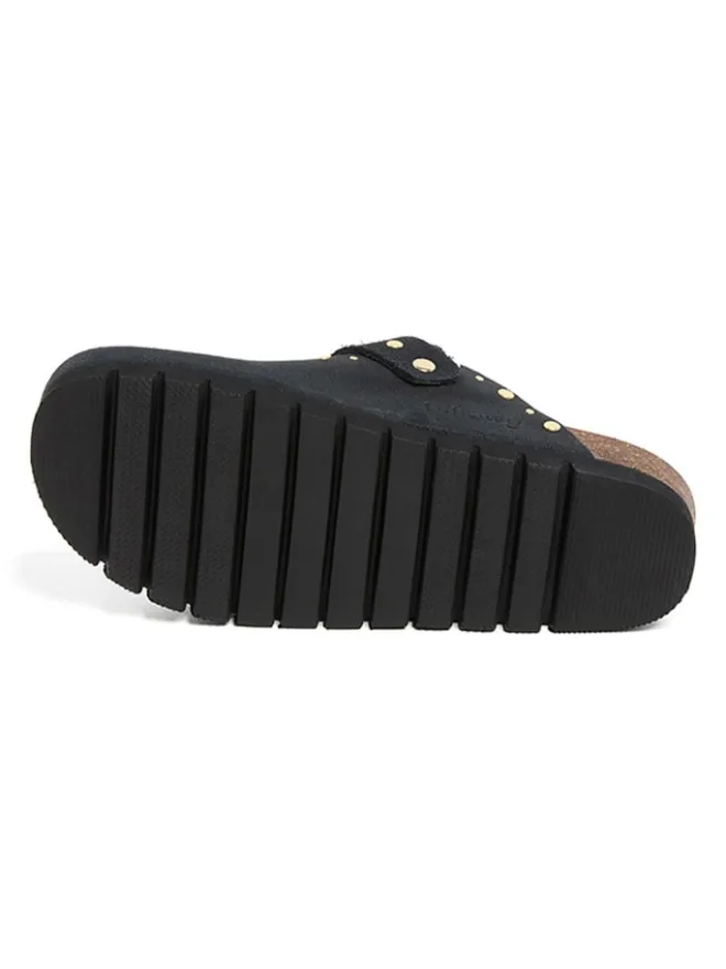 Leder-Clogs in Schwarz>billowy Hot