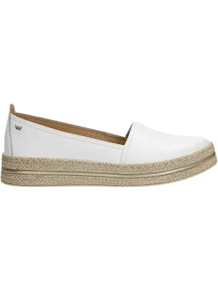 Wojas Halbschuhe^Leder-Espadrilles in Weiß