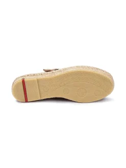 Leder-Espandrilles in Beige/ Schwarz><noscript><img width=