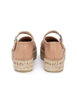 Leder-Espandrilles in Beige/ Schwarz><noscript><img width=