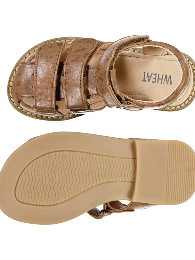 Leder-Halbsandalen "Addison" in Hellbraun>Wheat Discount