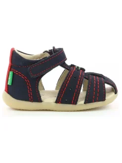 Leder-Halbsandalen "Bigbazar-2" in Dunkelblau/ Rot>Kickers Clearance