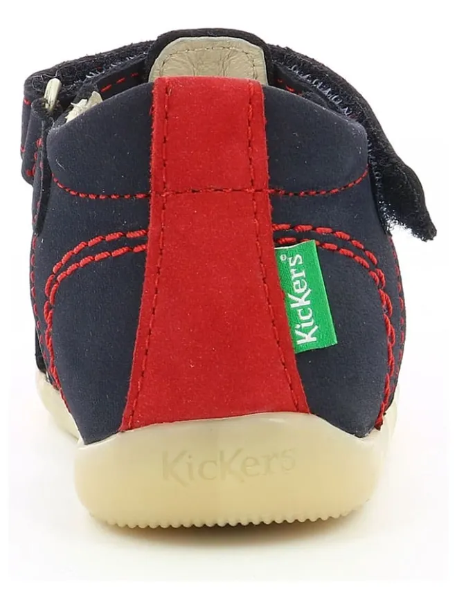 Leder-Halbsandalen "Bigbazar-2" in Dunkelblau/ Rot>Kickers Clearance