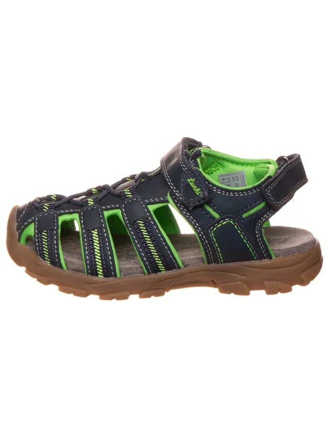 Lurchi Sandalen·Halbsandalen^Leder-Halbsandalen "Bobby" in Dunkelblau/ Grün