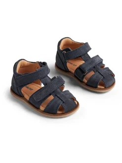 Leder-Halbsandalen in Anthrazit>Wheat Outlet